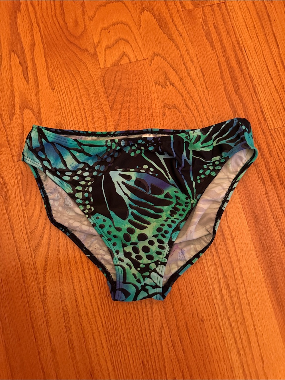 Venus Blue Green‎ Abstract Print Bikini Bottoms Size 14